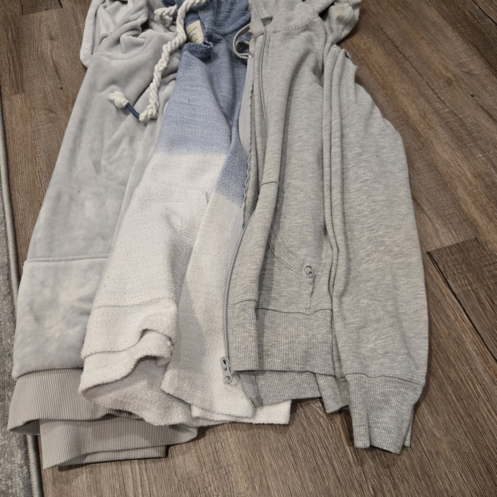 Gray and Blue Women's Hoodie